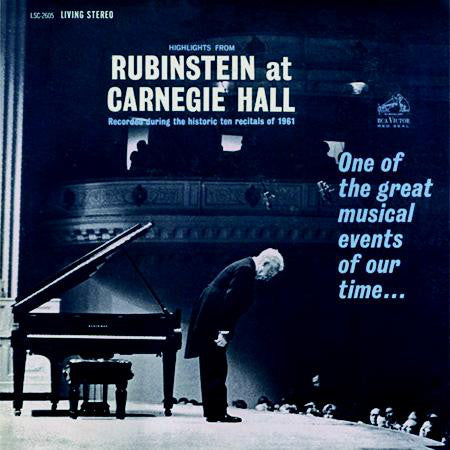 Rubinstein ‎– Highlights From Rubinstein At Carnegie Hall (Analogue Productions 200G New Vinyl)
