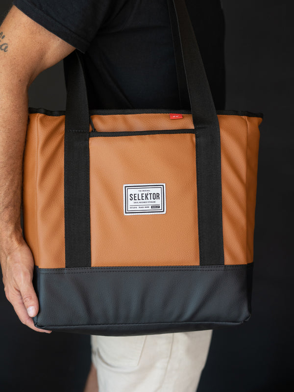 SELEKTOR - Classic LP Bag - Caramel Vegan Leather Bag