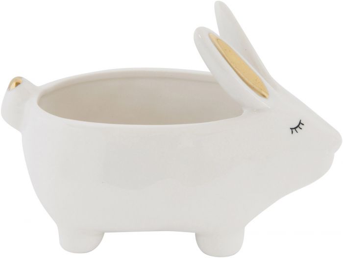 STONEWARE RABBIT PLANTER