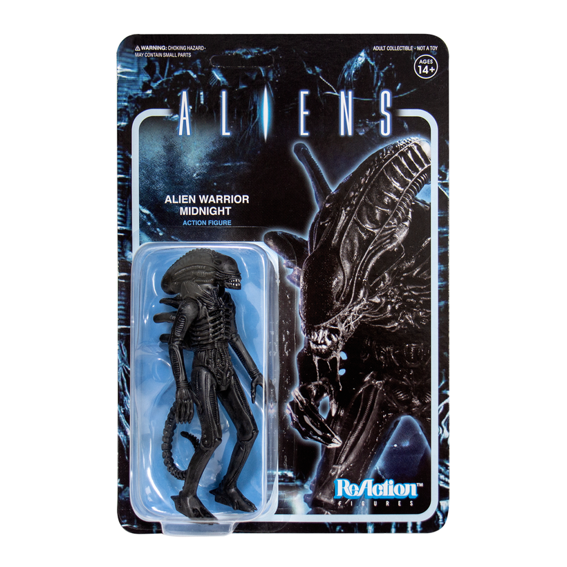 SUPER7 - Aliens ReAction Figure - Alien Warrior A (Midnight Black)