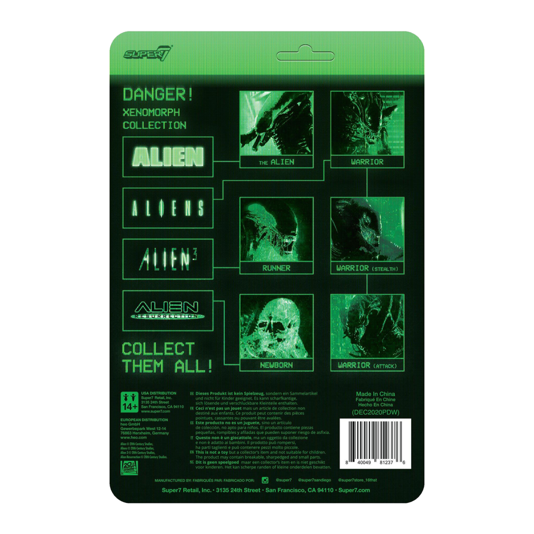 SUPER7 - Aliens ReAction Figure - The Alien Warrior (Stealth) - Bronze
