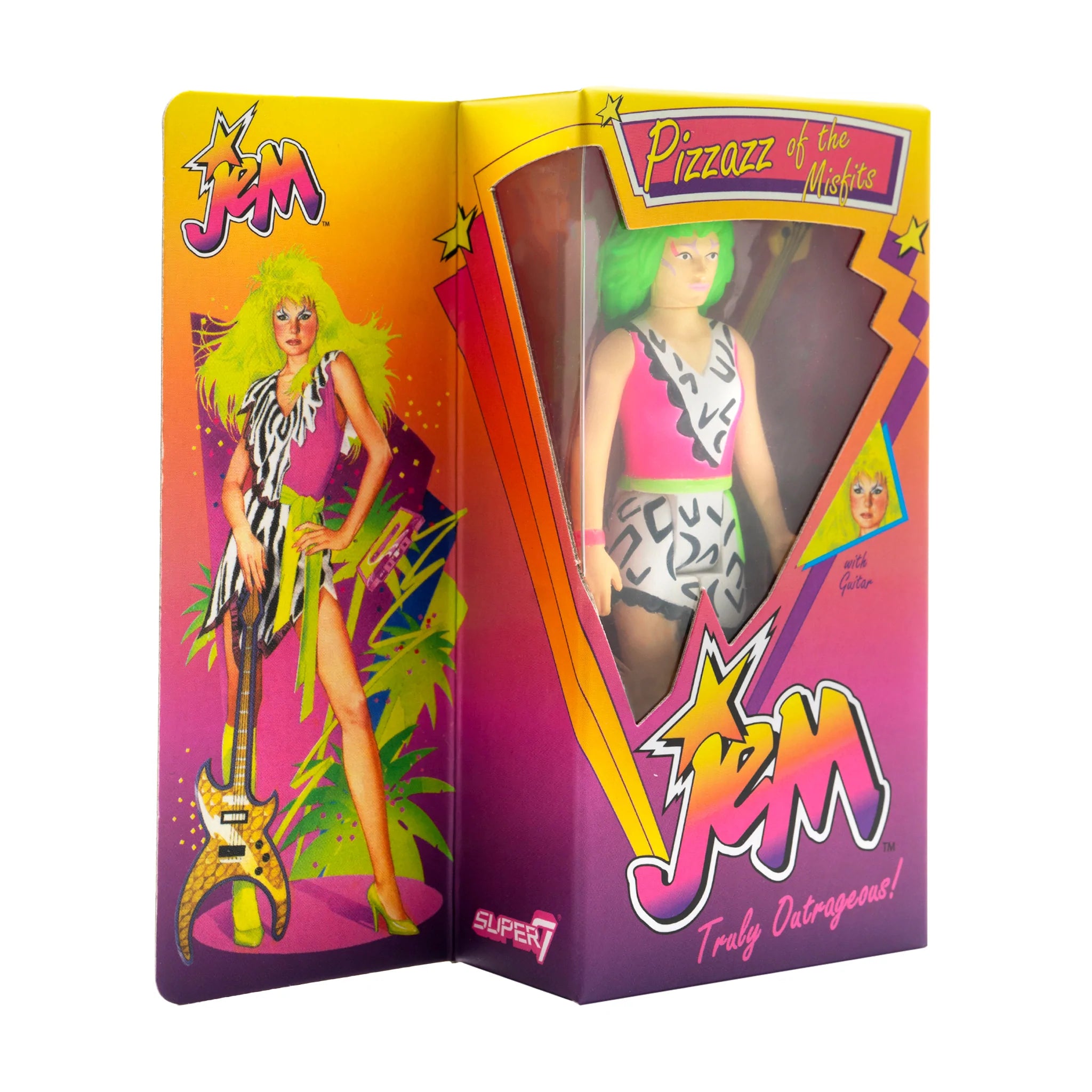 SUPER7 - Jem And The Holograms ReAction W2- Pizzaz (Neon) (Retrobox)