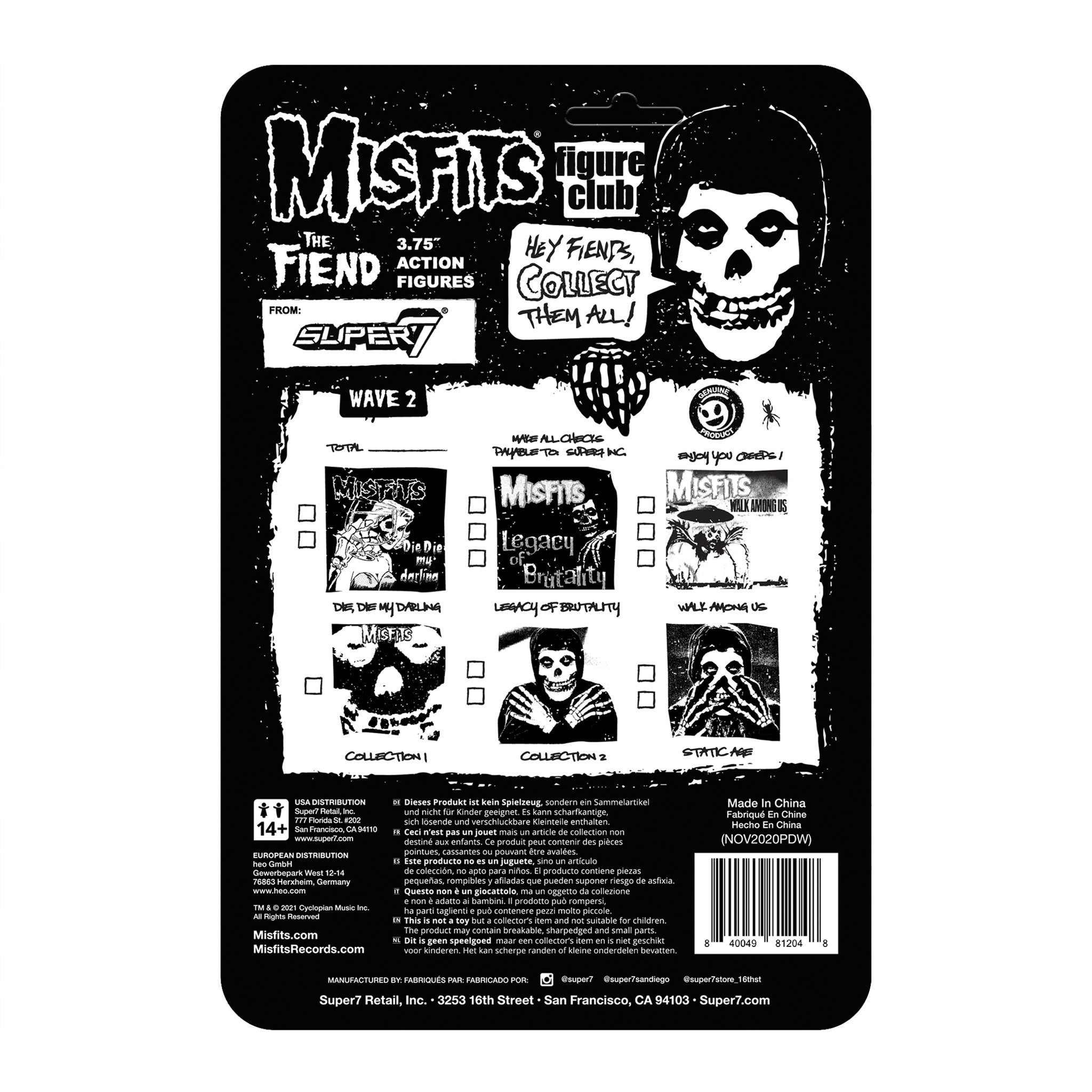 SUPER7 - Misfits ReAction - Fiend Collection 2 (Clear)