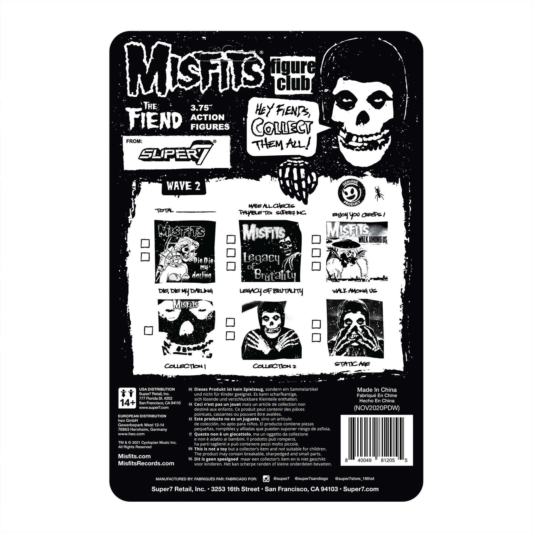 SUPER7 - Misfits ReAction - Fiend Static Age (Clear Purple)