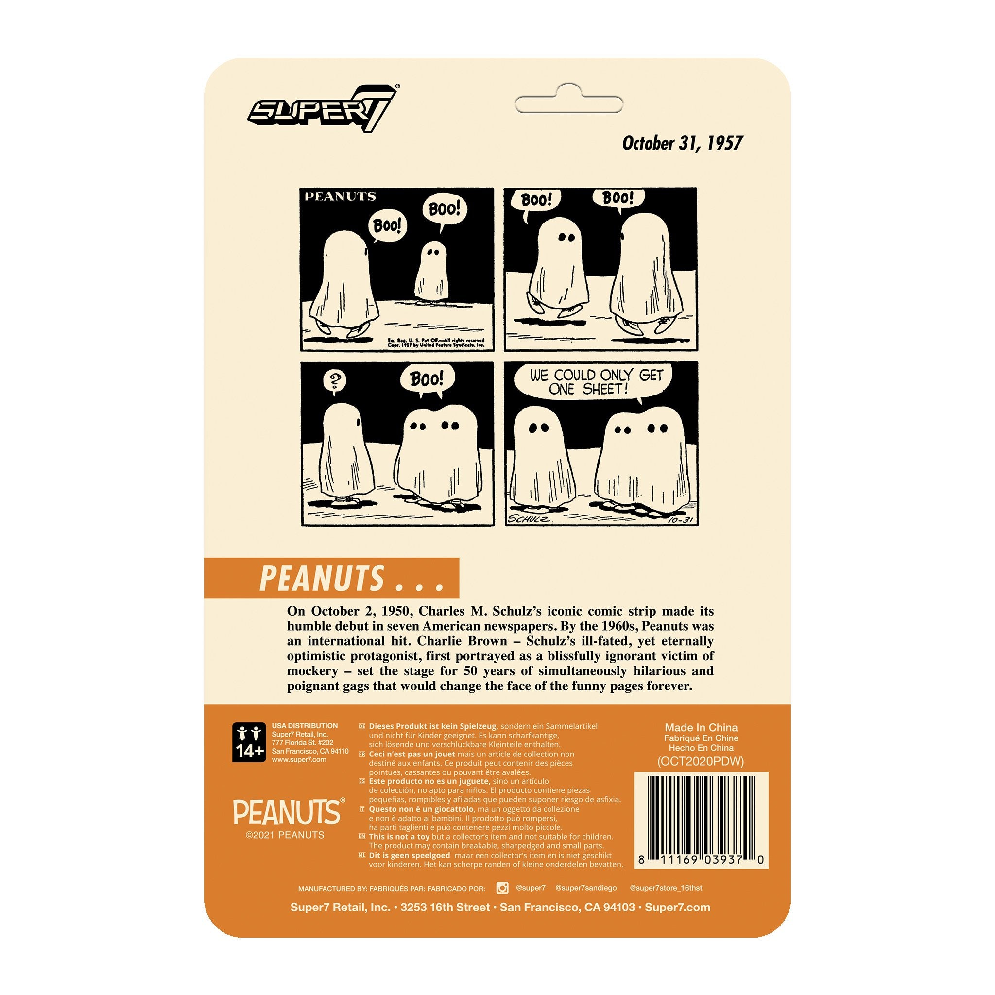 SUPER7 Peanuts ReAction Figure Wave 4 - Linus & Lucy Ghost
