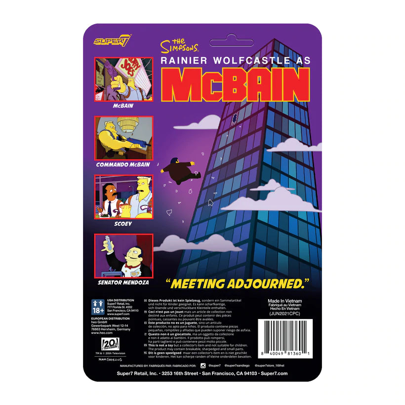 SUPER7 - Simpsons ReAction Figure - Wave 1 McBain - Senator Mendoza