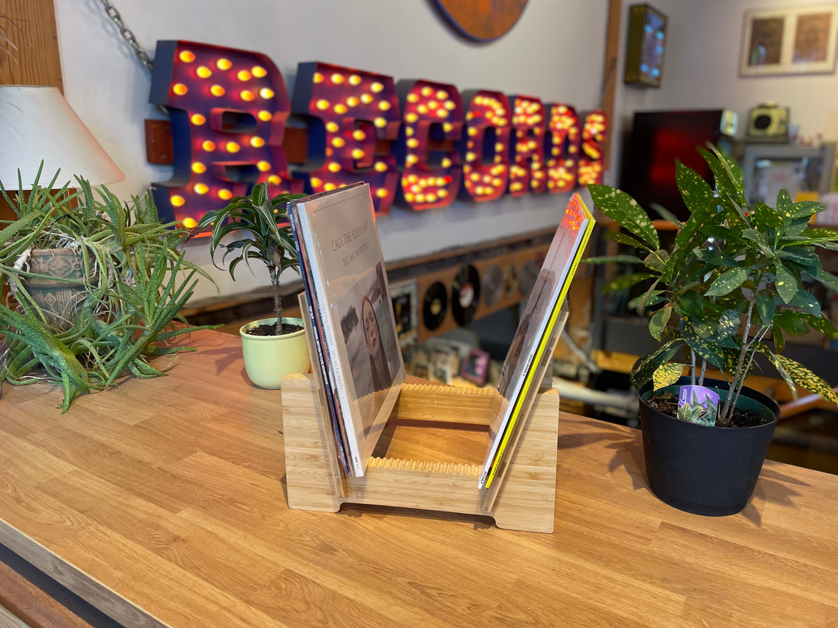 Recid Ralk Sonic Boom - Bamboo Wood Vinyl Record Storage Rack 50+ Albums Organize ...
