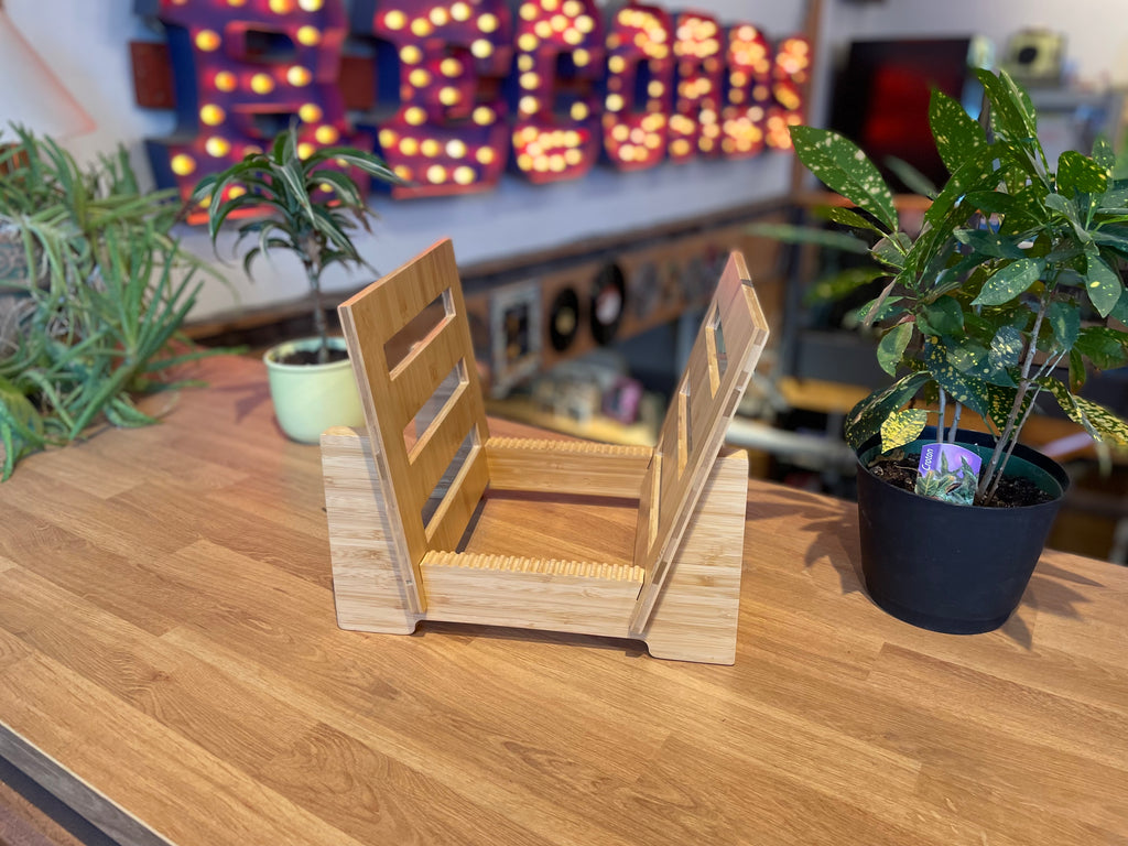 Sonic Boom - Bamboo Wood Vinyl Record Storage Rack 50+ Albums Organize ...
