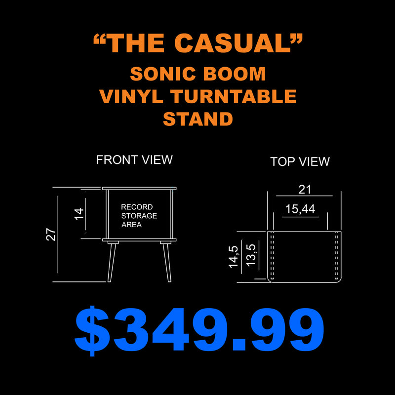 "The Casual" - Sonic Boom Record Turntable Stand - ONLY FOR IN-STORE PICK UP.