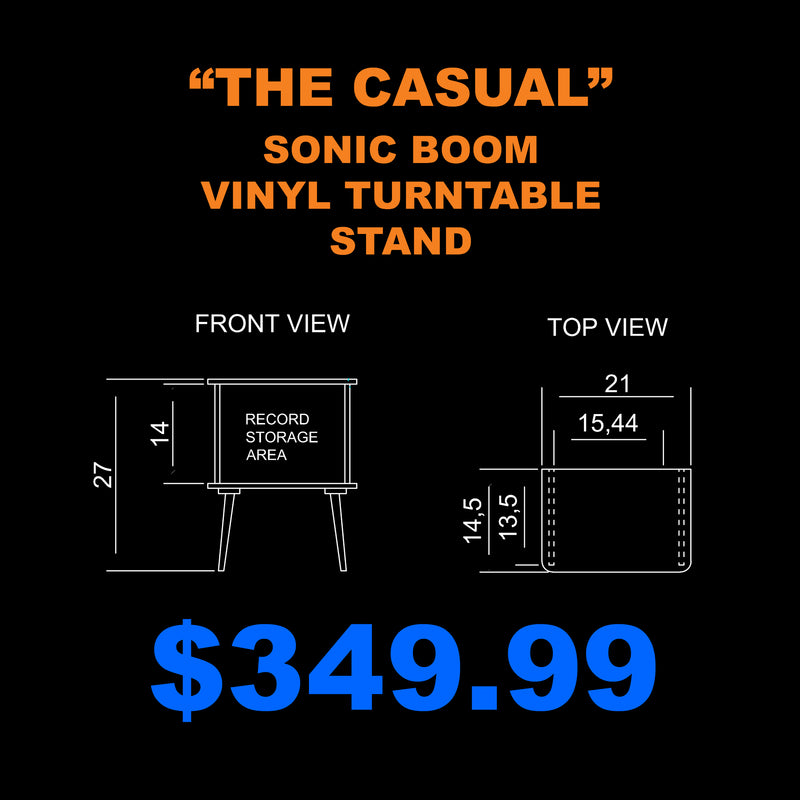 "The Casual" - Sonic Boom Record Turntable Stand - ONLY FOR IN-STORE PICK UP.