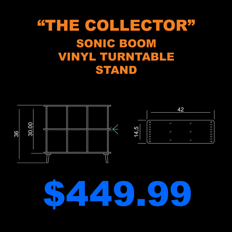 "The Collector" -  Sonic Boom Record Turntable Stand - ONLY FOR IN-STORE PICK UP.