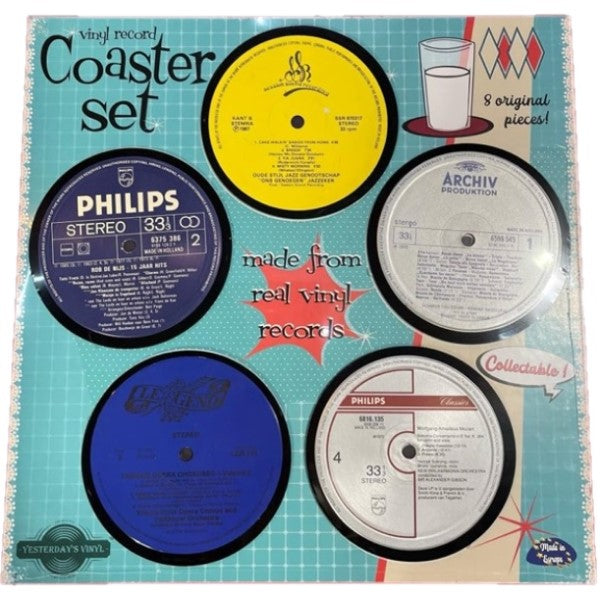 Vinyl Record Coaster Set - 8 Pieces