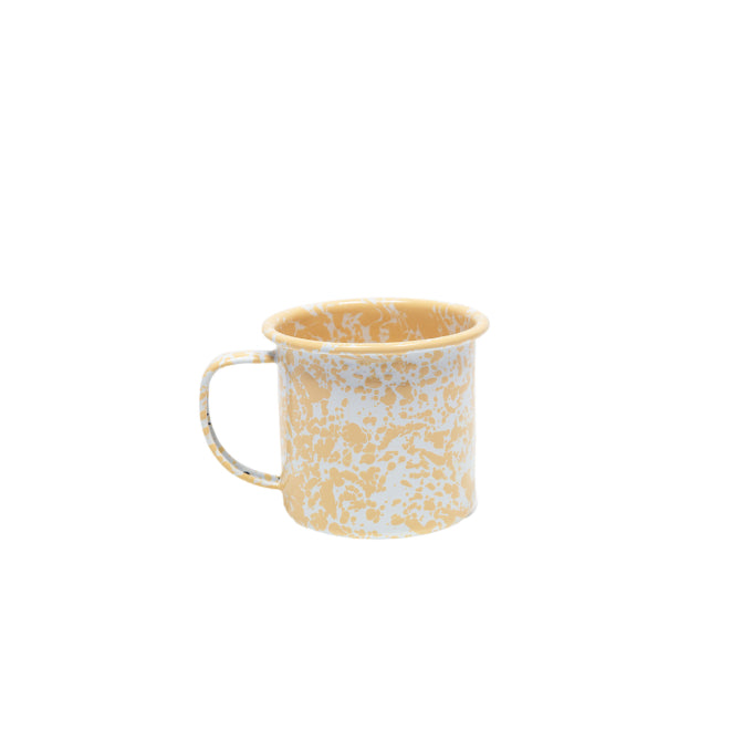 Yellow Splatter Enamel Mug - 12 Oz - Crow Canyon