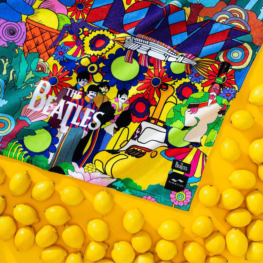 Yellow Submarine Beach Towel official collaboration with the Beatles. (SLOWTIDE)